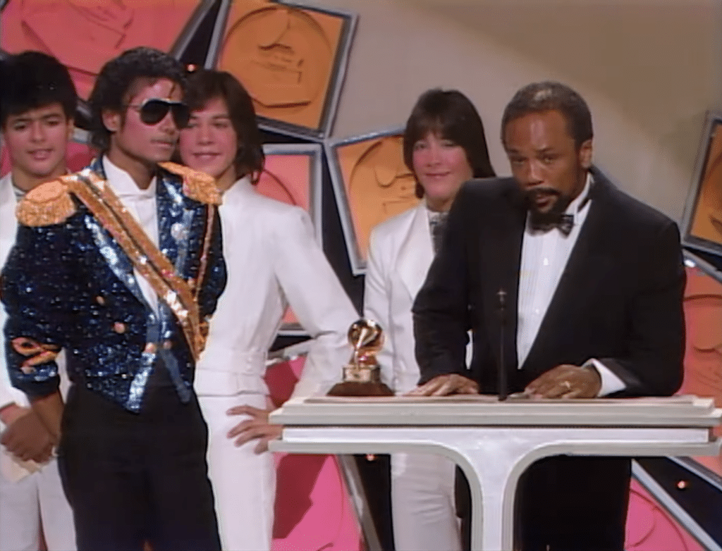 Michael Jackson and Quincy Jones win a GRAMMY